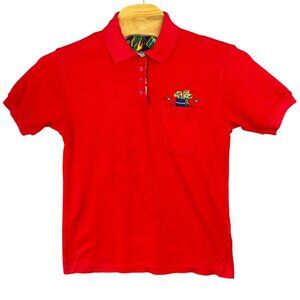 Vintage Line-Up Polo Shirt Adults M Golf Themed Embroidered Pocket